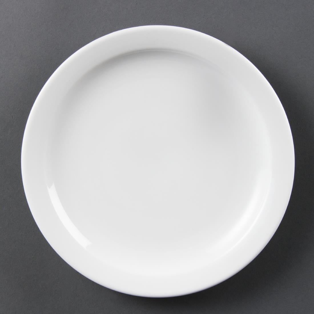 Olympia Whiteware porselein borden smalle rand 200mm (12 stuks)