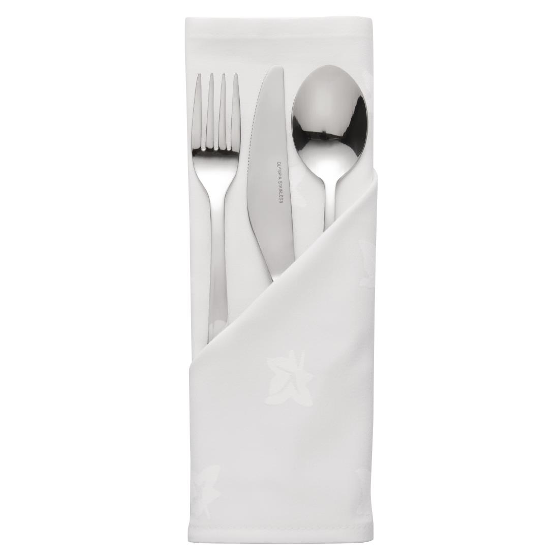 Mitre Luxury Luxor katoenen servetten klimopblad wit 450 x 450 mm (10 stuks)