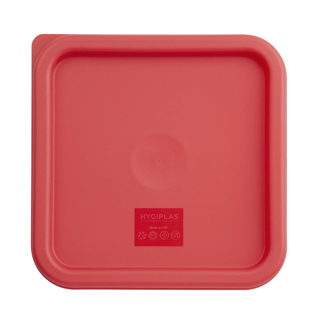 Hygiplas vierkant deksel rood medium