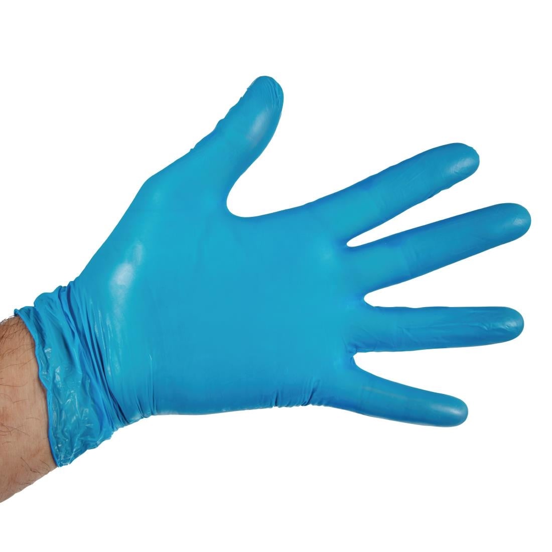 Hygiplas poedervrije vinyl handschoenen blauw Large (100 stuks)