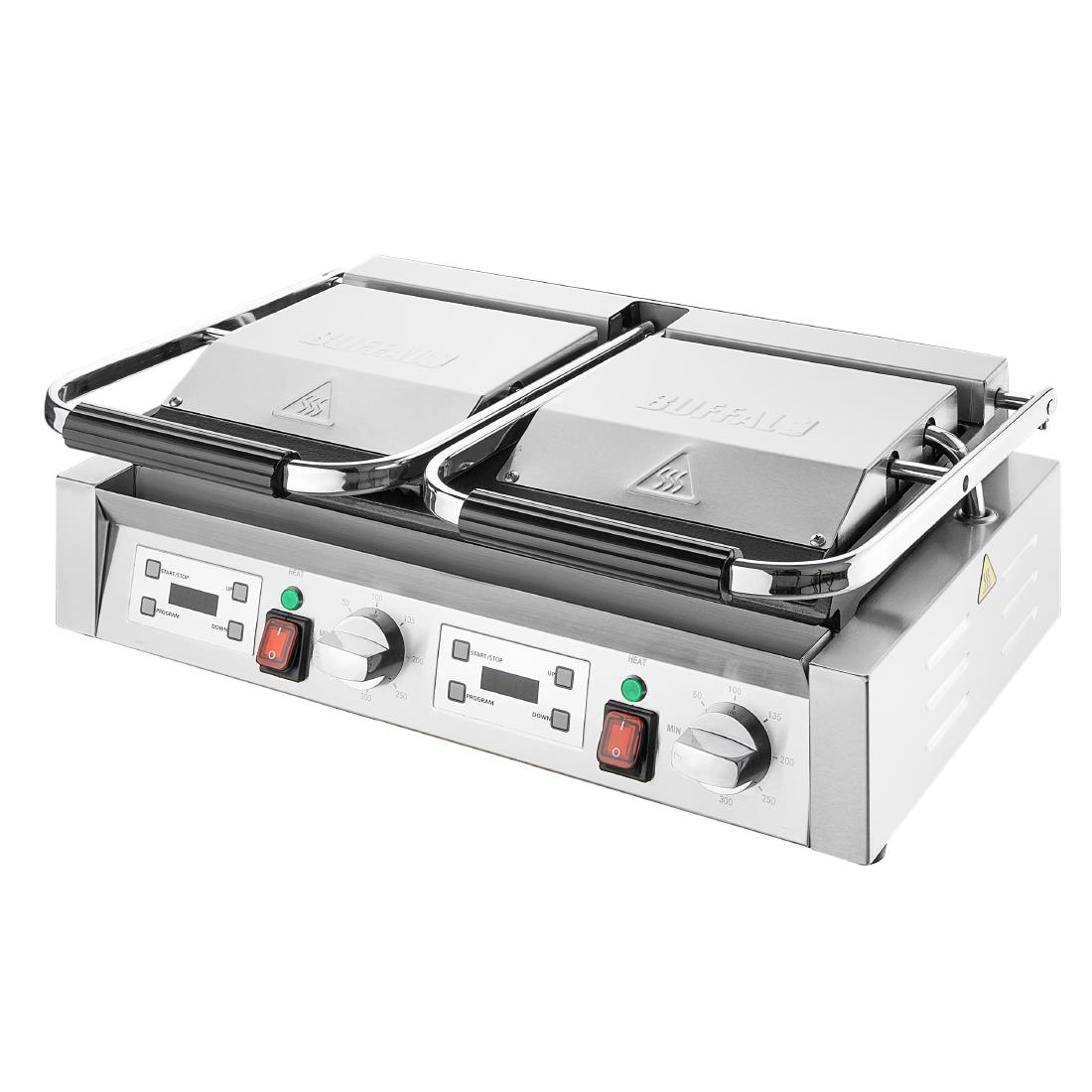 Buffalo dubbele contactgrill geribbeld/glad
