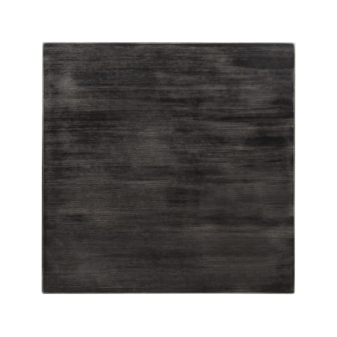 Plateau de table carré pré-percé vintage noir Bolero 700mm