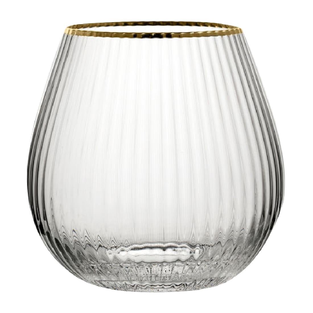 Utopia Hayworth Stemless Gin Glazen met Gouden Rand, 650ml (6 stuks)