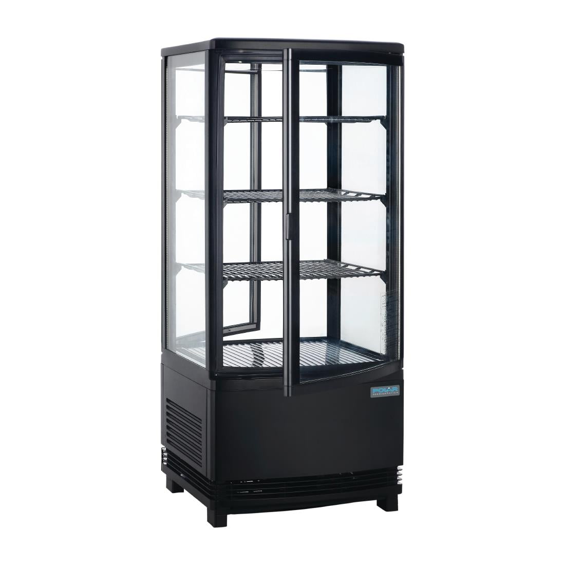Vitrine réfrigérée porte incurvée économe en énergie Polar série C noire 86L