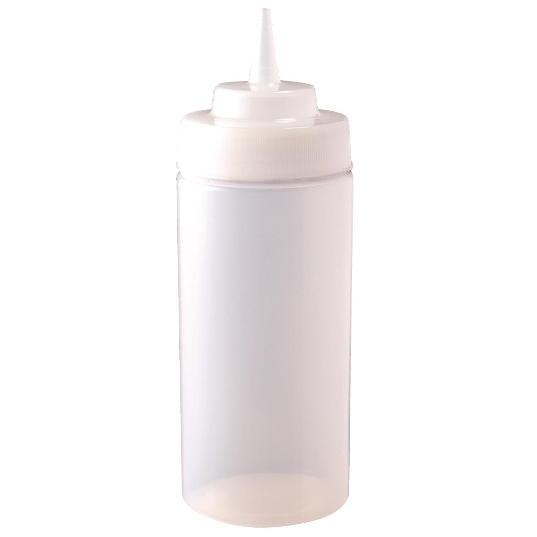 Vogue transparante sausknijpfles met brede hals 454ml