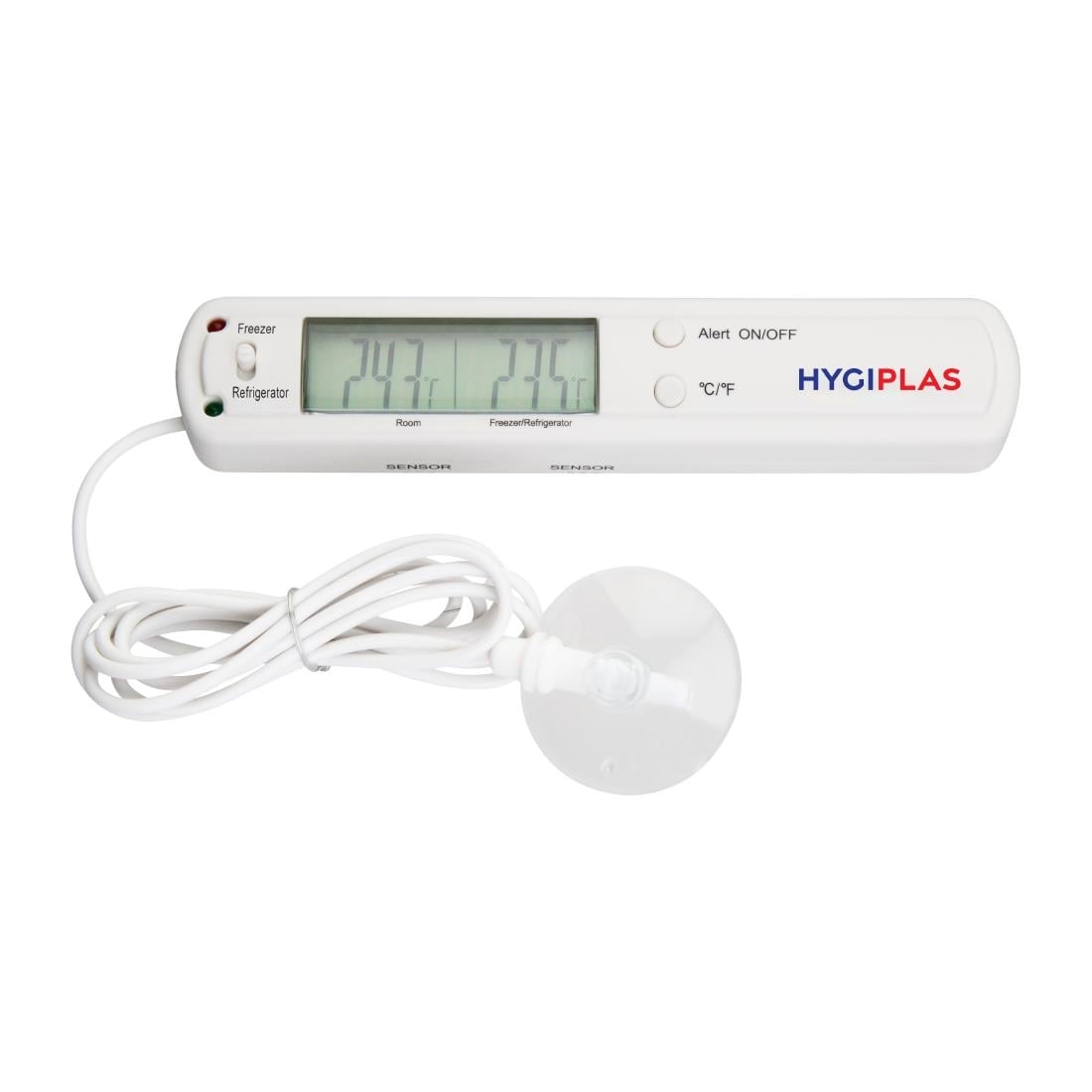 Hygiplas koeling/vriezer thermometer met alarm