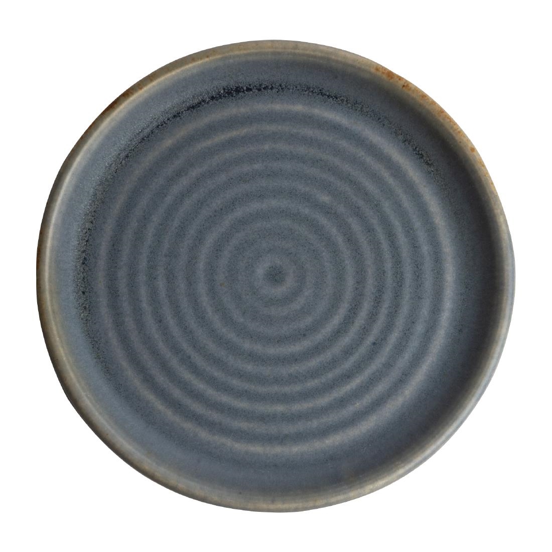 Olympia Canvas ronde borden met smalle rand blauw graniet