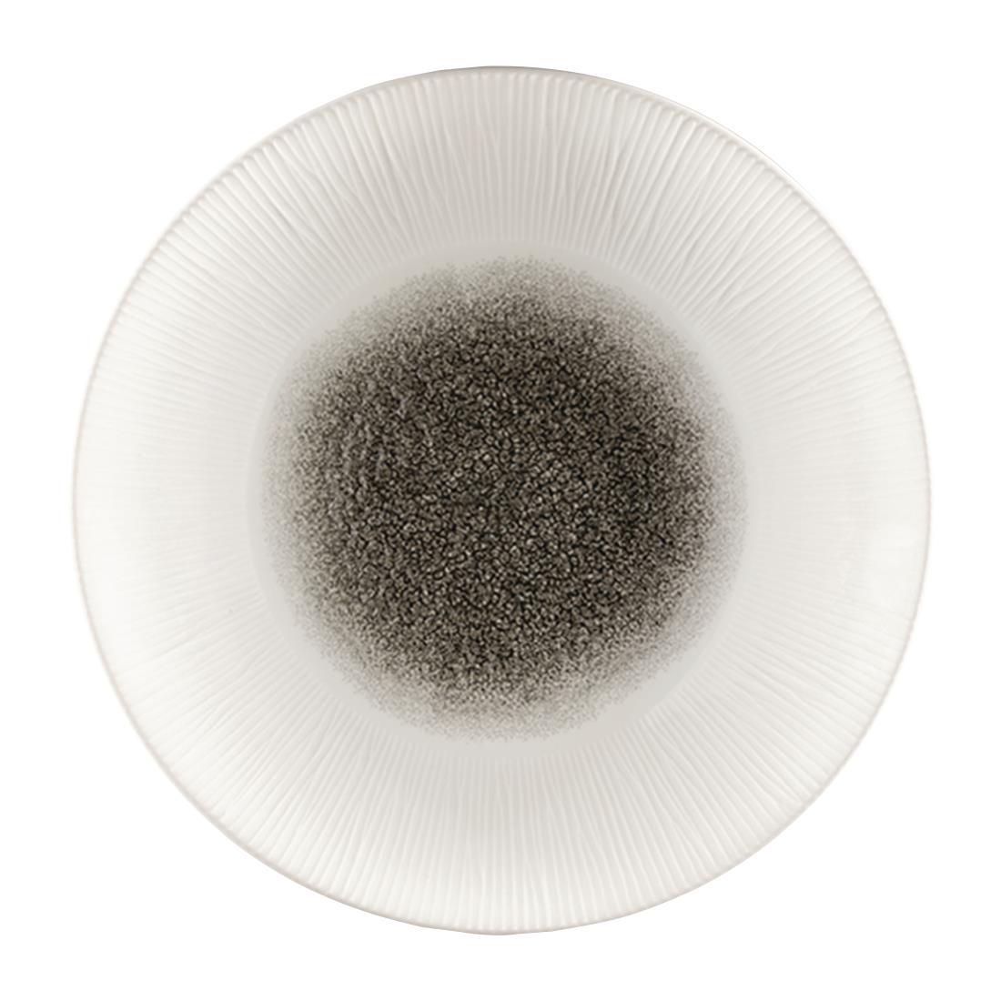 Churchill Bamboo diepe coupe borden met print in het midden kwartszwart 281mm (12 stuks)
