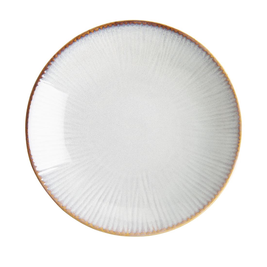 Olympia Drift Grey Coupe Low Bowls met Reliëf, 260mm (4 Stuks)