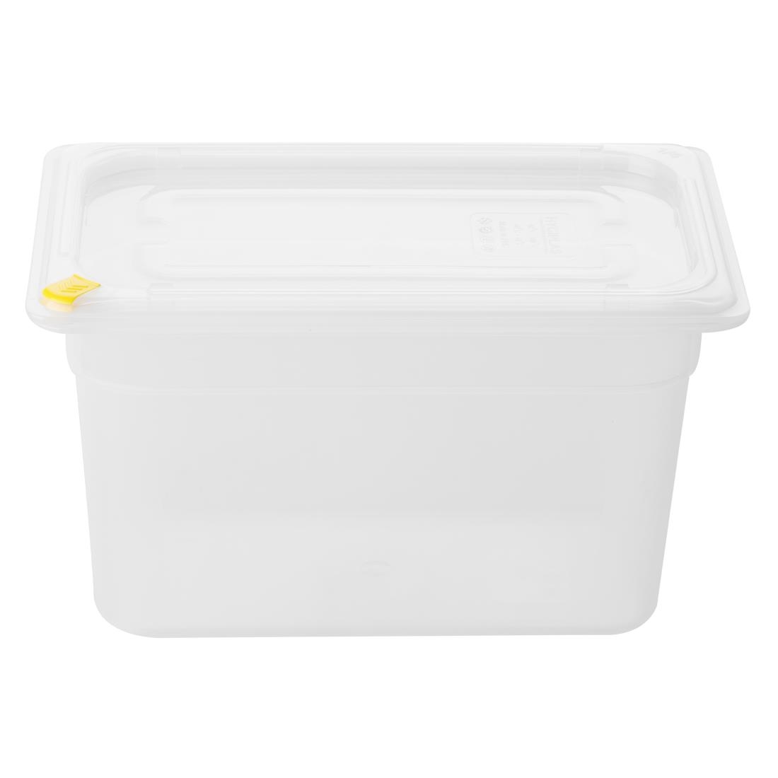 Hygiplas Click PP GN-bak 1/4 met deksel & 7 kleurclips 150 mm 3,7L (4 stuks)