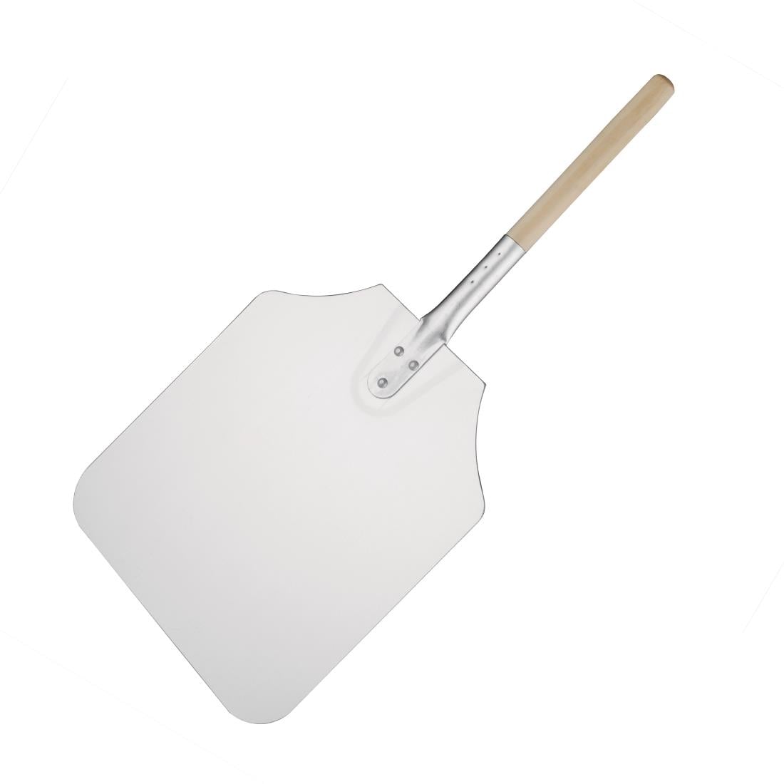 Vogue houten handvat aluminium pizza schep 31x36cm