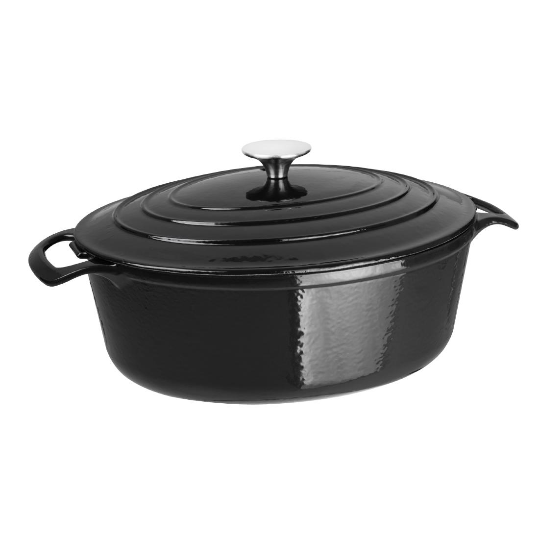Vogue ovale inductie braadpan zwart 5L