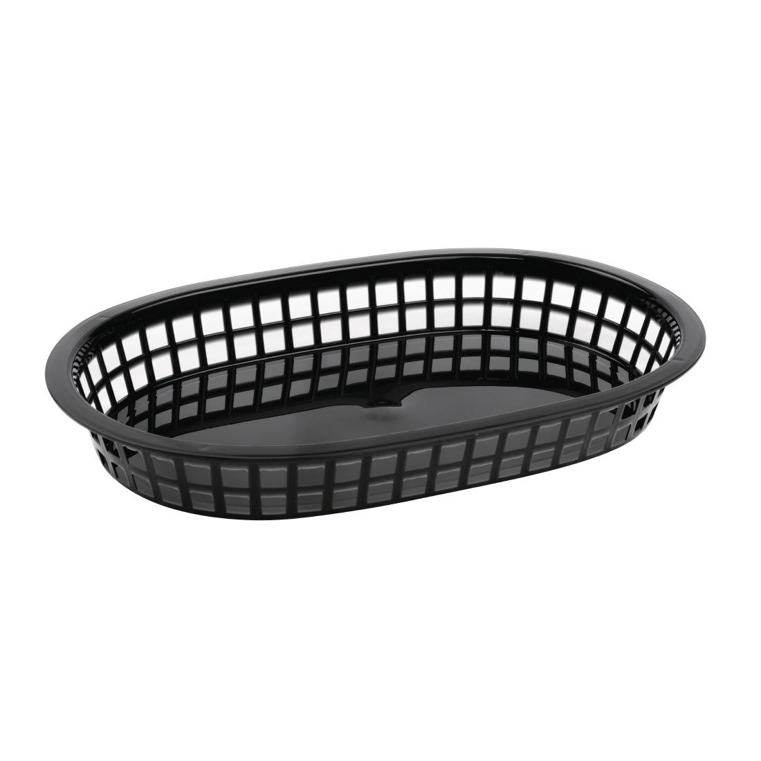 Olympia ovale polypropyleen voedselmandje zwart 40x275x175mm (6 stuks)