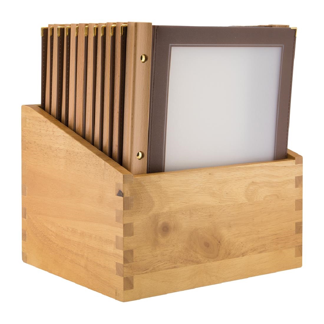 Securit menumappen set met houten box A4 bruin (20 stuks)