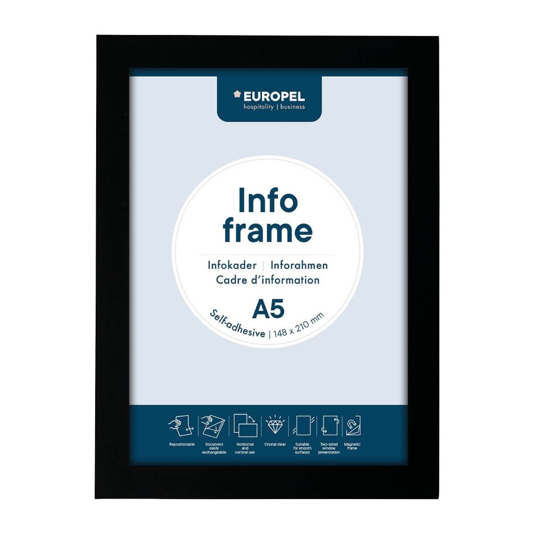 Europel Info Frame / Zelfklevende Set 2 Stuks A5 zwart