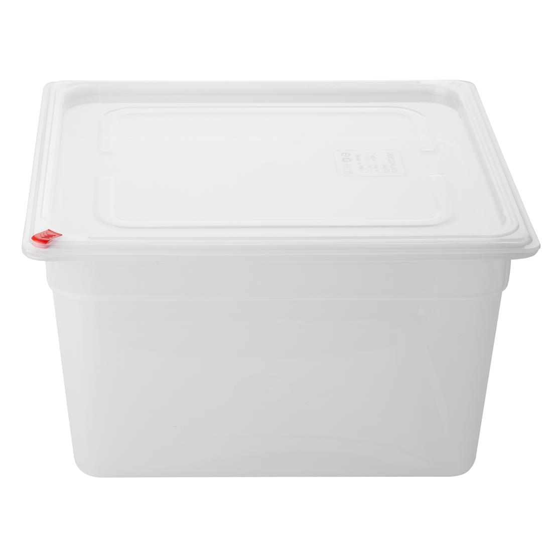 Hygiplas Click PP GN Container 2/3 met deksel & 7 kleurenclips 200mm 16.1L (4 stuks)
