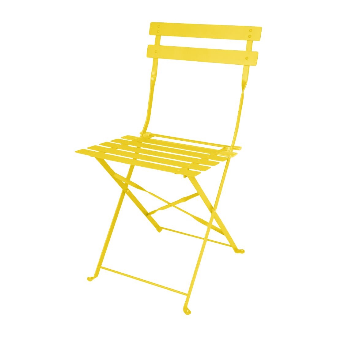 Bolero Perth zachtgele trottoirstijl stalen inklapbare stoelen (2stuks)
