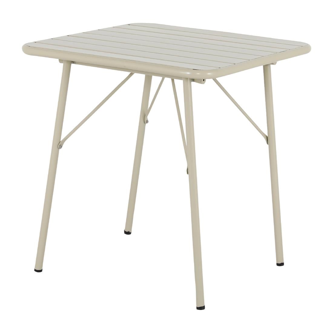 Bolero Amalfi Vierkante Gelat Staal Inklapbare Tafel Taupe 700mm