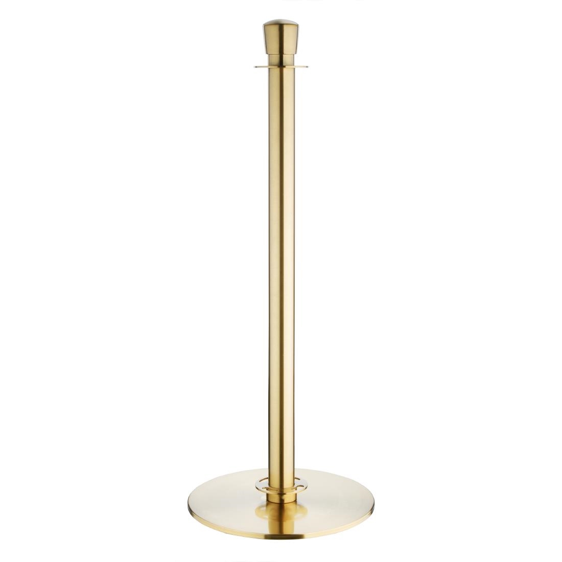 Bolero geborsteld messing staanders met platte voet en inschuifbare banner (2 stuks)