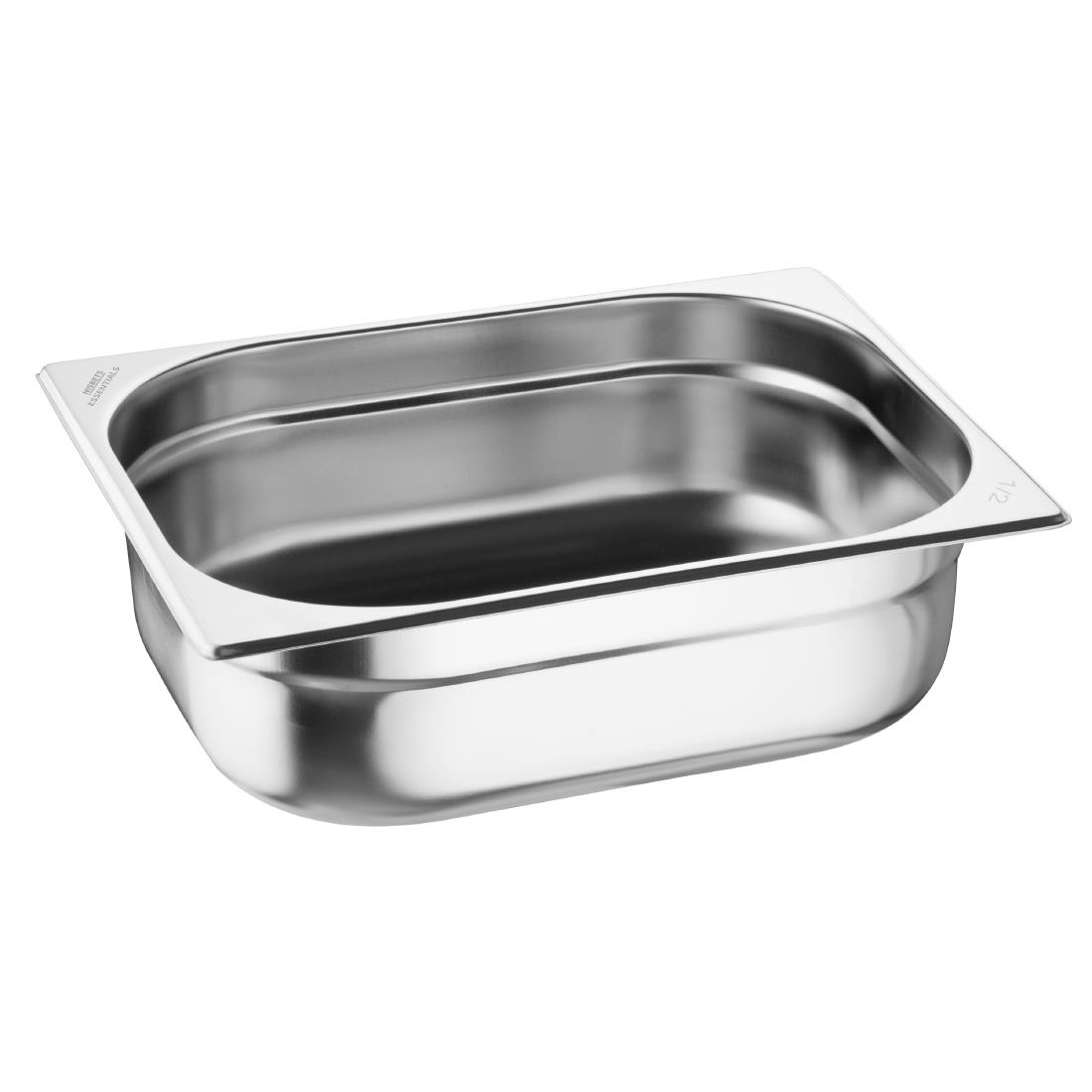 Nisbets Essentials RVS 1/2 Gastronorm Bak 100mm (3 stuks)