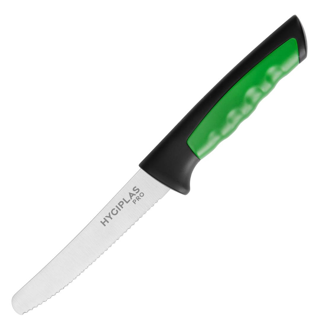 Hygiplas Pro gekarteld tomatenmes groen 10cm
