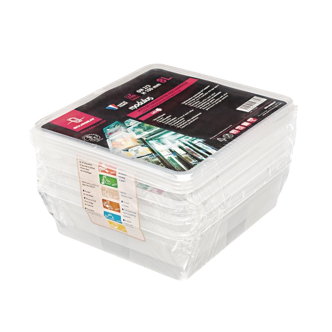 Boîte de stockage GN2/3 Matfer Bourgeat Modulus utilisation intensive 12L (lot de 4)