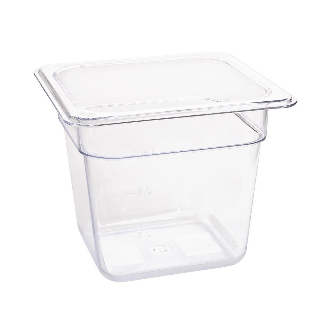 Vogue polycarbonaat 1/6 gastronormbak 150 mm transparant