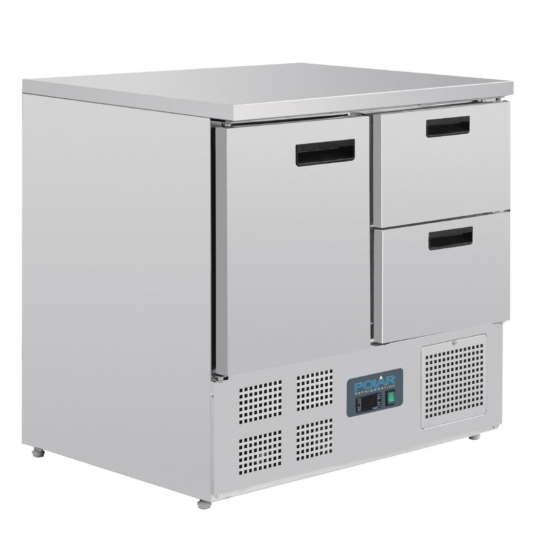Table réfrigérée positive 1 porte 2 tiroirs Polar Série G 240L