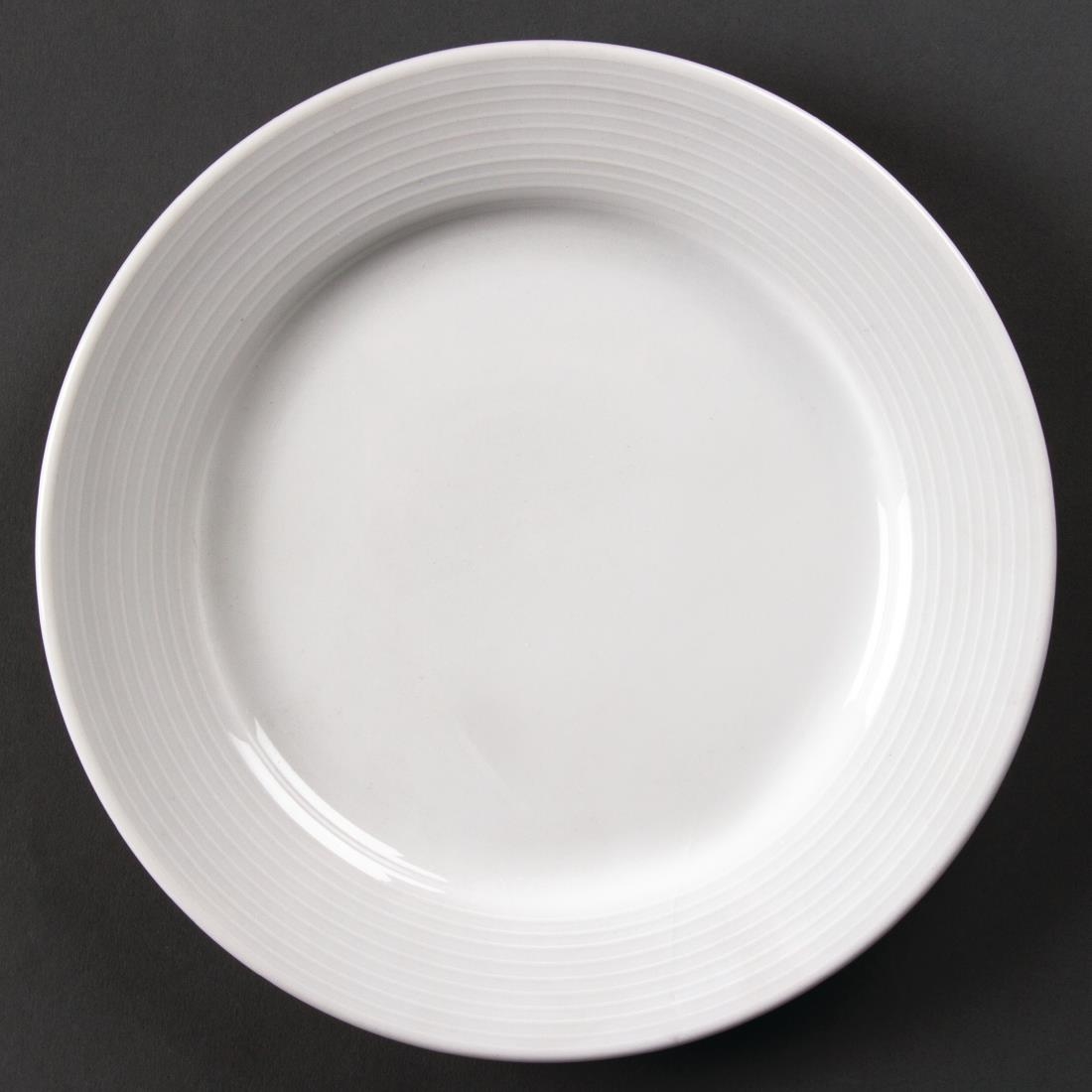 Assiettes à bord large Olympia Linear 200mm (lot de 12)