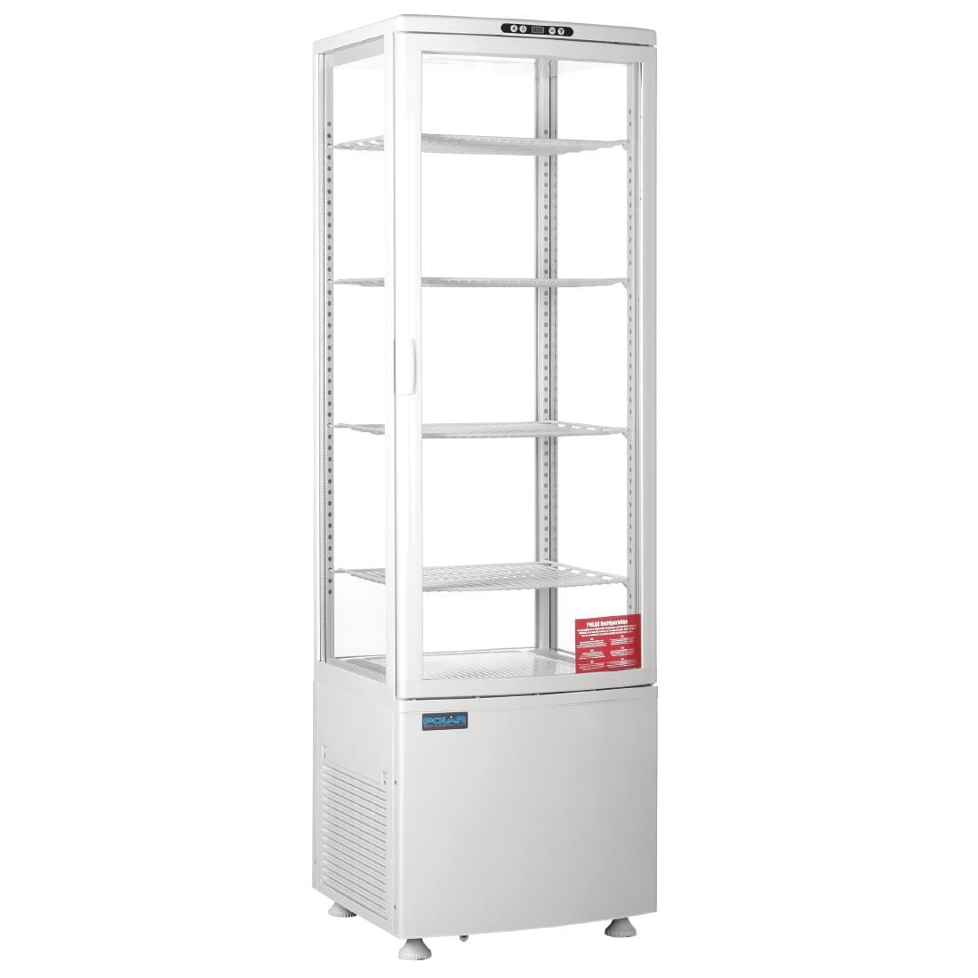 Vitrine réfrigérée porte incurvée économe en énergie Polar série C blanche 235L