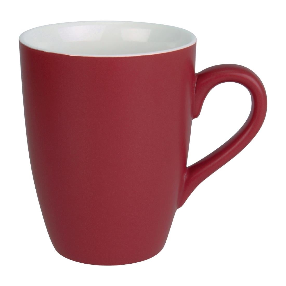 Mug pastel mat en porcelaine Olympia rouge 320ml (Lot de 6)