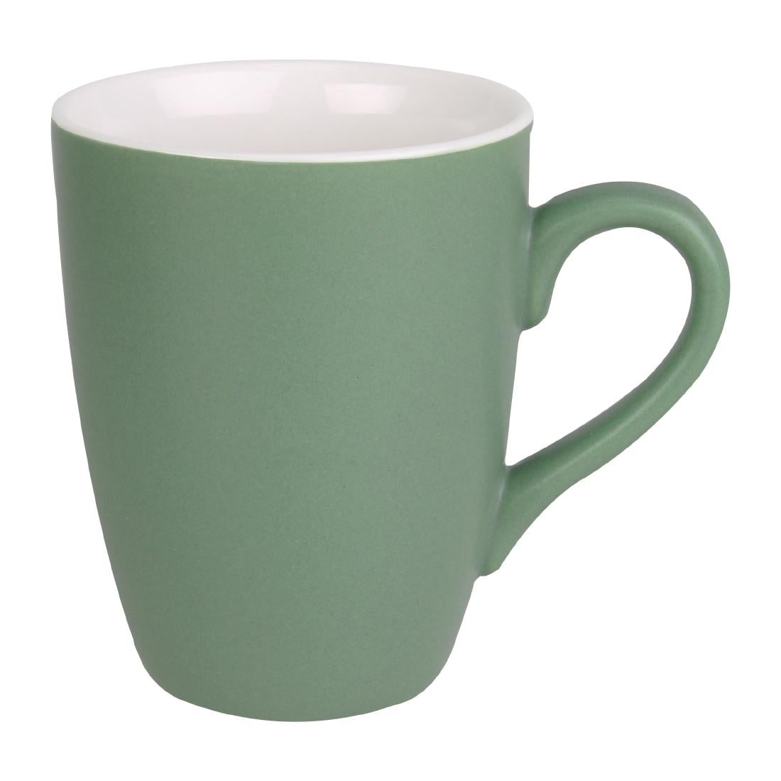 Mug pastel mat en porcelaine Olympia vert 320ml (Lot de 6)