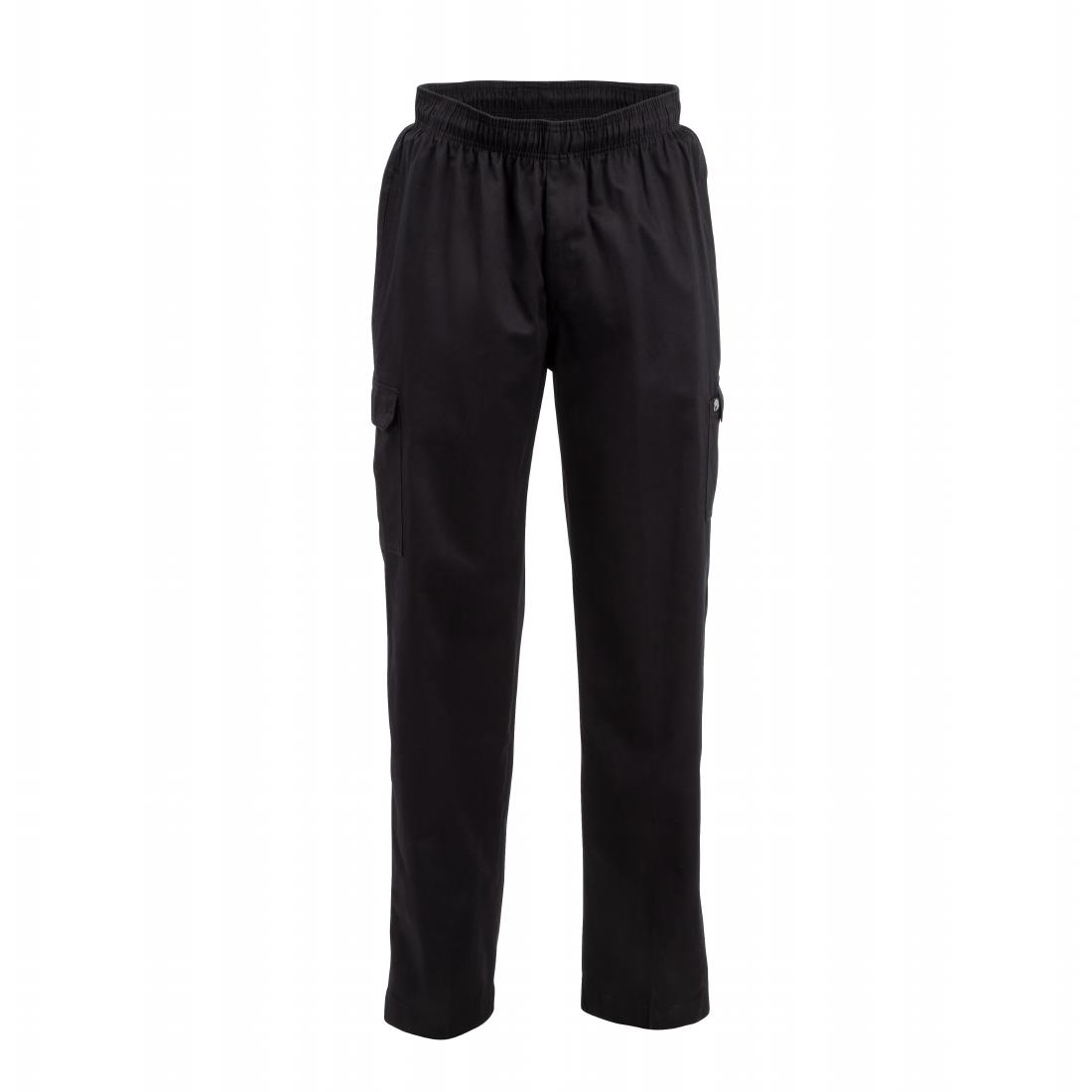 Chef Works unisex slim fit cargo broek zwart