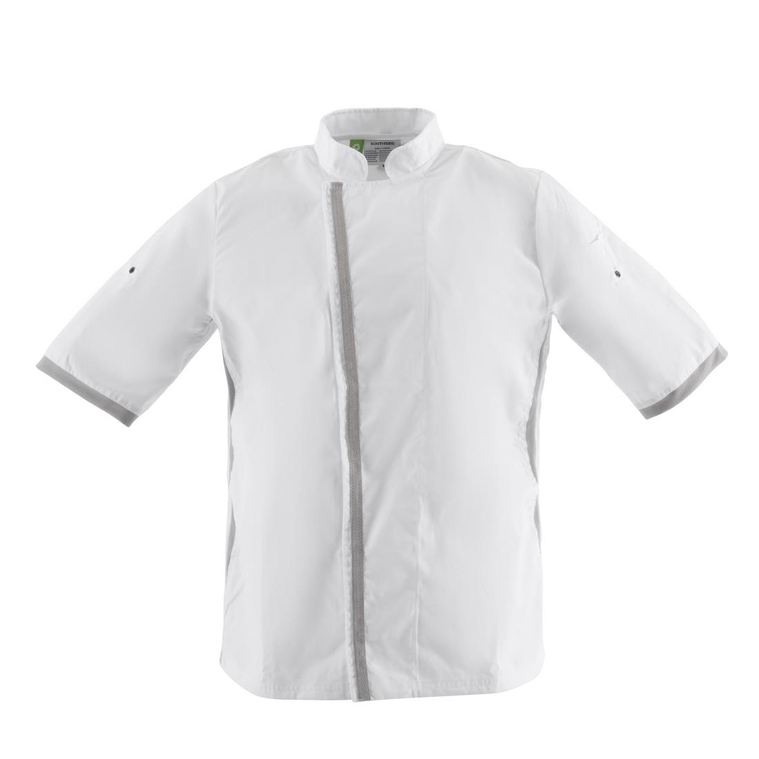Southside unisex koksbuis korte mouw wit