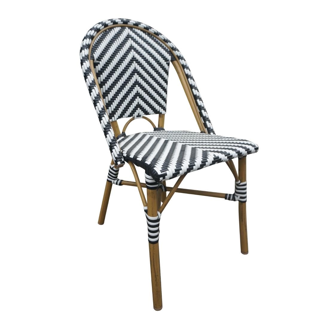 Chaises style parisien en rotin PE Bolero noires (lot de 2)