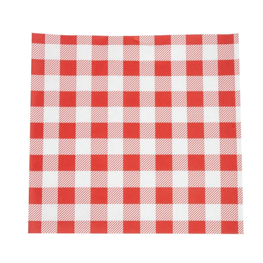 Papier ingraissable vichy rouge 250x250mm lot de 200