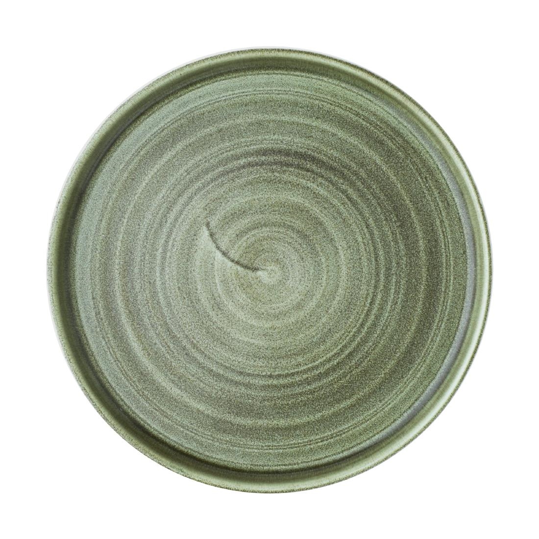 Churchill Stonecast Patina Burnished Green Bord met Opstaande Rand