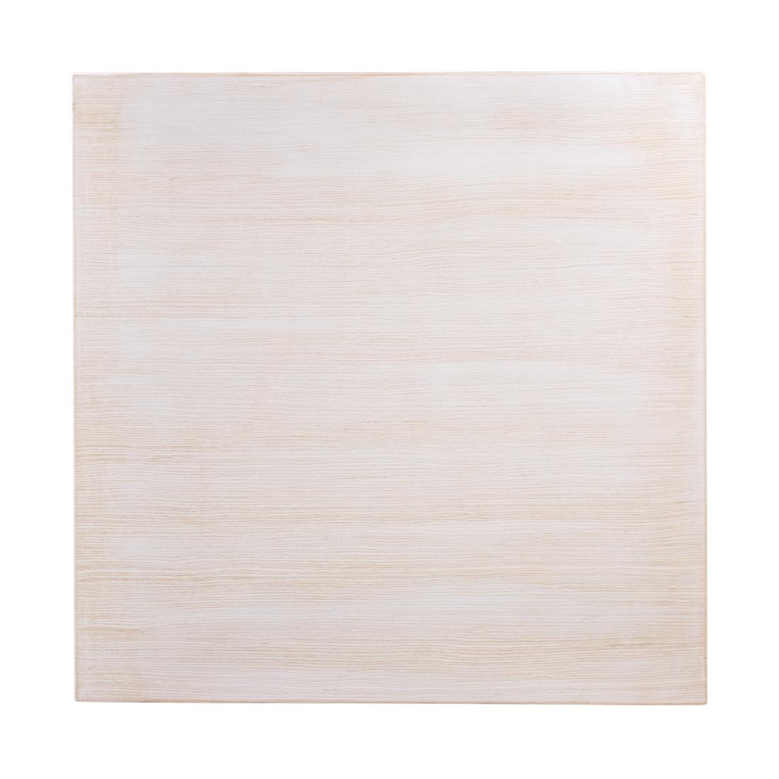 Plateau de table carré pré-percé vintage blanc Bolero 700mm