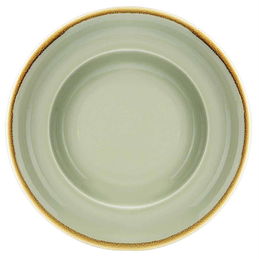 Assiettes à pâtes Olympia Kiln couleur Mousse 250mm (Lot de 4)
