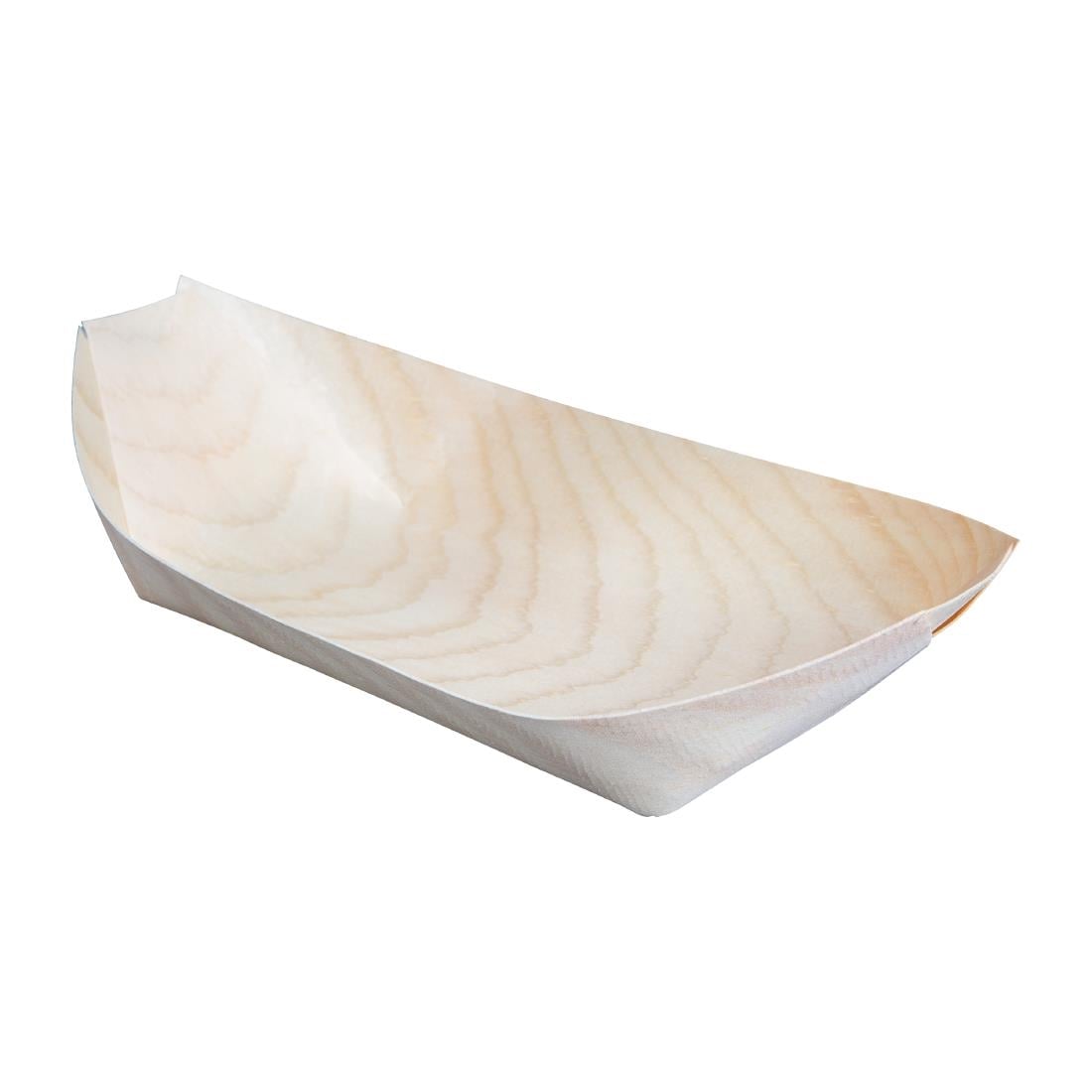 Plats biodégradables en peuplier pirogue Fiesta Compostable 190mm (lot de 100)