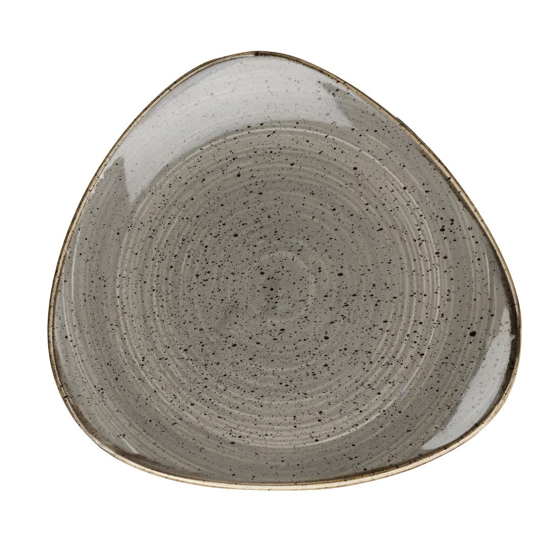 Assiettes triangulaires Churchill Stonecast Peppercorn Grey 305mm (Lot de 6)