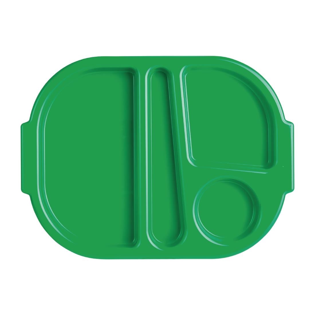 Petits plateaux repas à compartiments en polypropylène Olympia Kristallon verts 321mm (lot de 10)