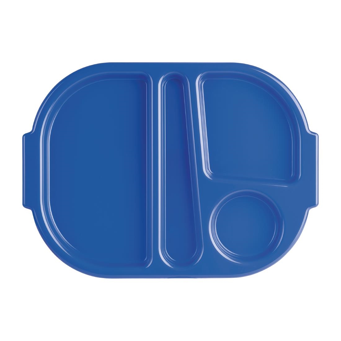 Petits plateaux repas à compartiments en polypropylène Olympia Kristallon bleus 321mm (lot de 10)