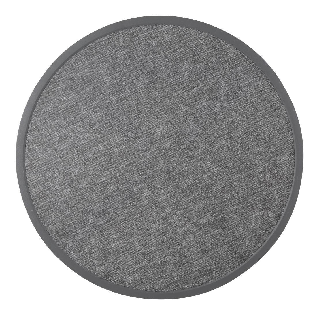 Plateau de table extérieur rond en verre trempé Bolero noir brossé bord gris 580mm