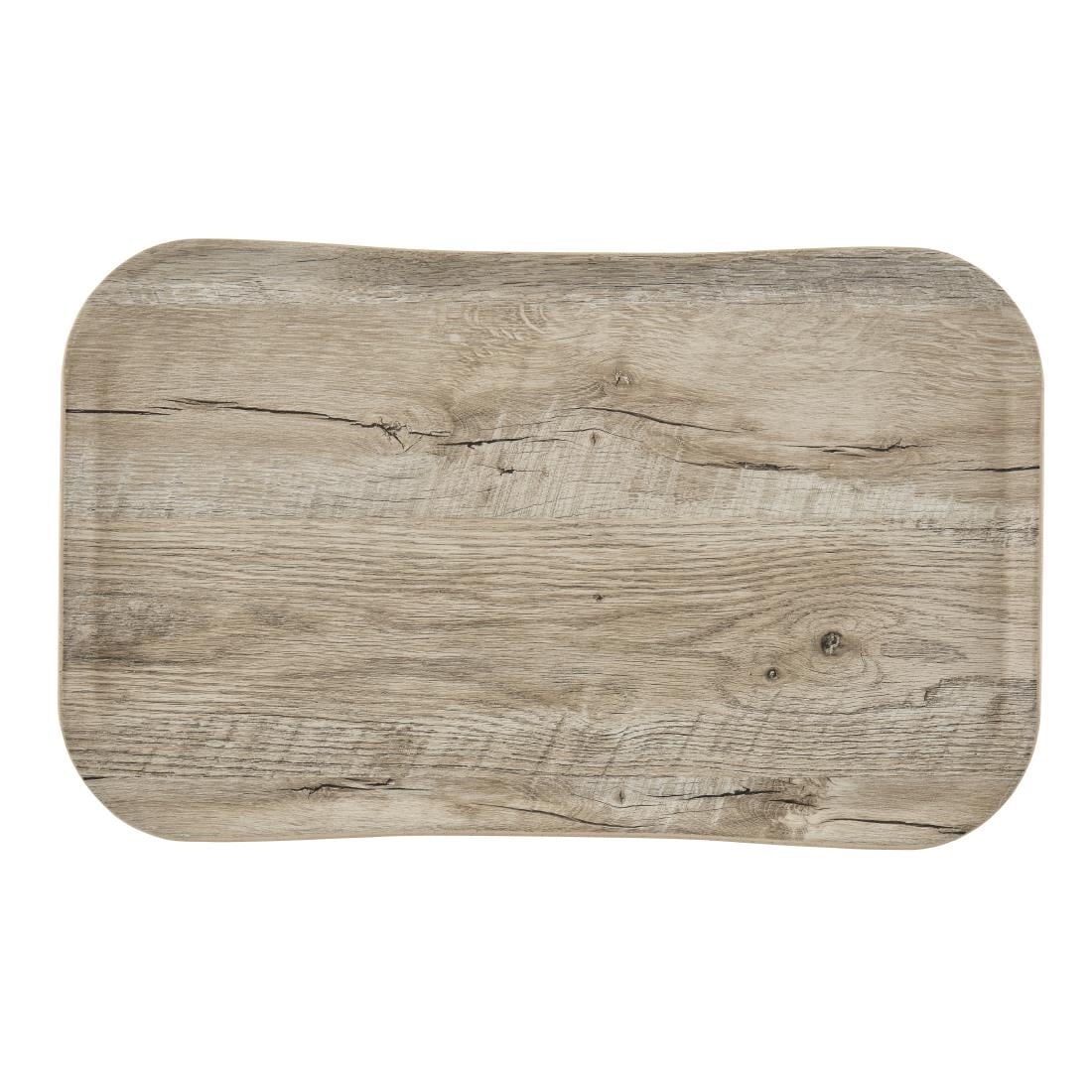 Plateau rectangulaire polyester aspect bois Cambro Century 32x53cm chêne clair