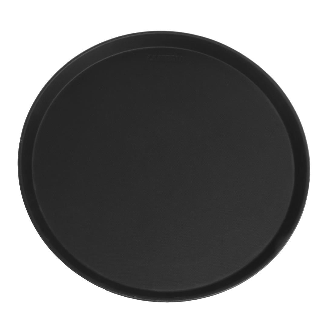 Plateau de service rond fibre de verre antidérapant Camtread Cambro noir 40,5 cm