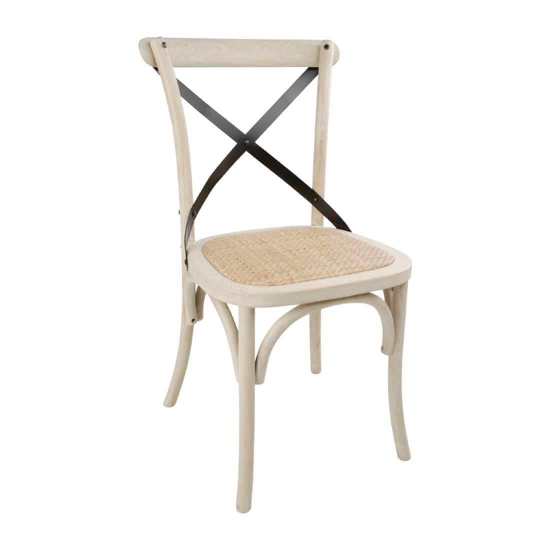 Chaises en chêne avec dossier croisé Bolero sable (lot de 2)