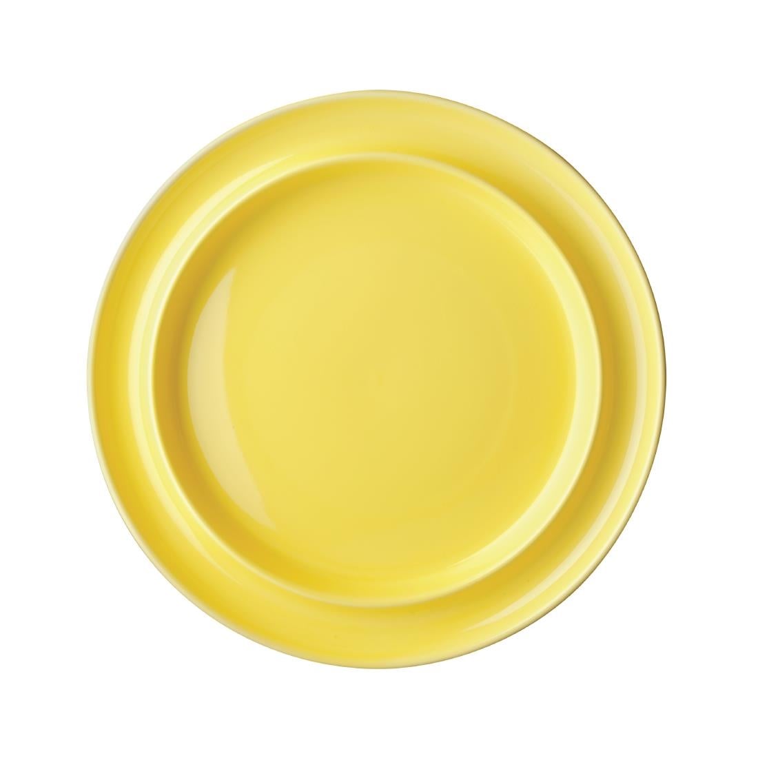 Assiettes à bord surélevé Heritage Olympia jaunes 253mm (lot de 4)