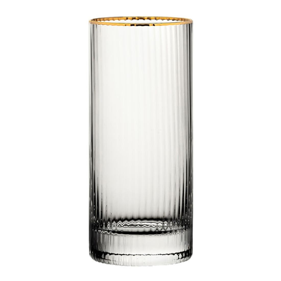 Utopia Hayworth Hiball-Glas met Gouden Rand, 355ml (6 stuks)