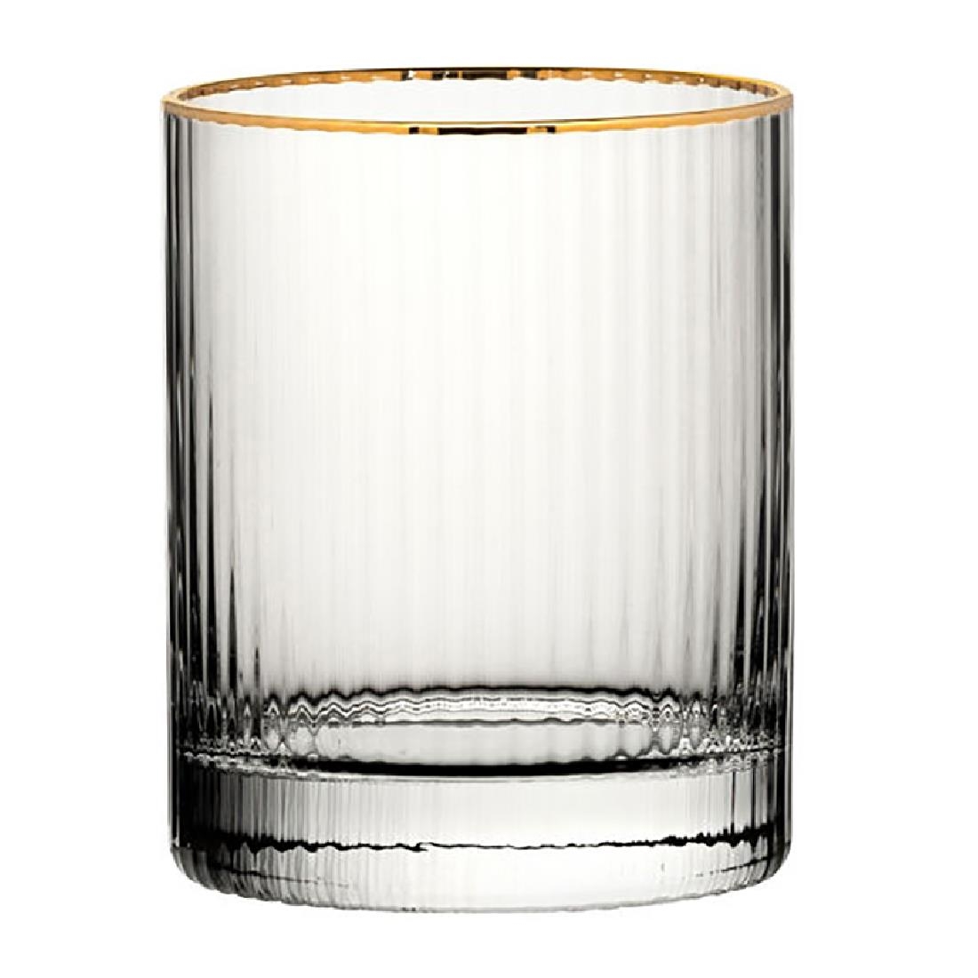 Utopia Hayworth Dubbele Ouderwetse Glazen met Gouden Rand, 325ml (6 stuks)